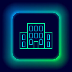 Glowing neon line House icon isolated on black background. Home symbol. Colorful outline concept. Vector.