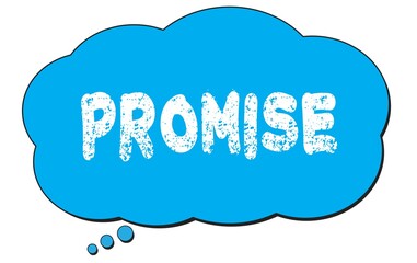 PROMISE text written on a blue thought bubble.