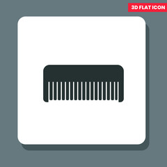 comb icon, simple flat symbol, perfect pictogram illustration on 3d background
