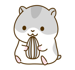 ハムスターのイラスト　ひまわりの種