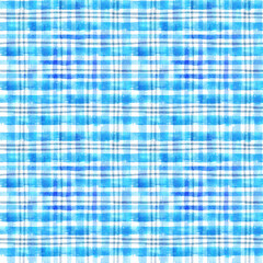 seamless watercolor blue plaid pattern