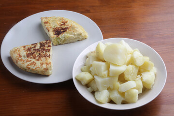 spanish omelette with eggs and potatoes