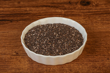 Seasoning chia seeds in the bowl