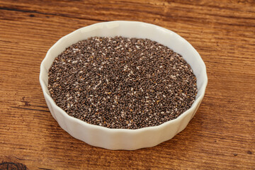 Seasoning chia seeds in the bowl