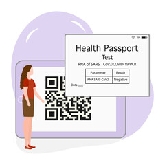 Vector New normal QR code Health Passport Immunity