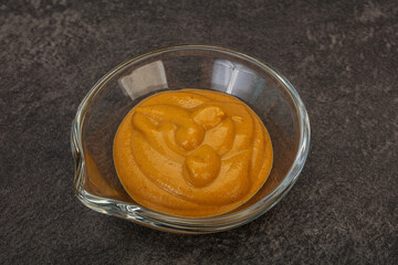Mustard sauce in the bowl