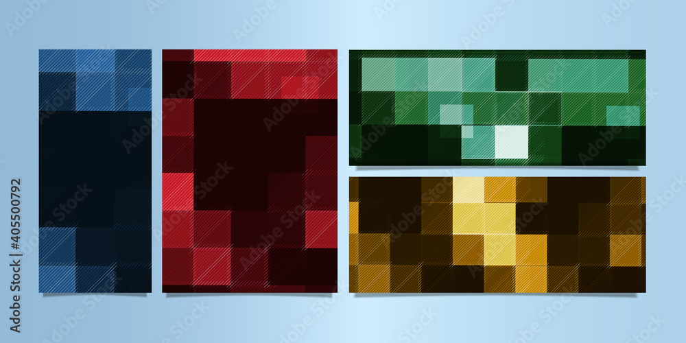 Wall mural set of abstract squares banner pattern. business design template. vector banner.