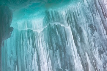 Landscape of an ice cave interior, Grand Island National Recreation Area, Lake Superior, Michigan's Upper Peninsula, USA