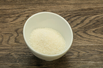 White sugar in the bowl