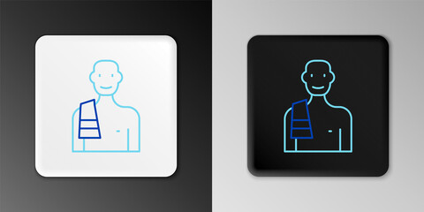 Line Man in the sauna icon isolated on grey background. Colorful outline concept. Vector.