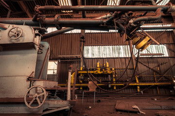 Creepy abandoned industry area with natural decay a lost place a decayed factory hall