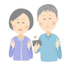 シニア　スマホ　自撮り