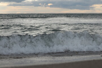 waves breaking on the beach
