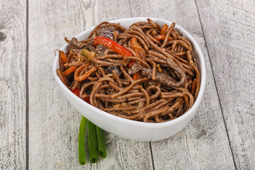 Wok - soba with beef and wegetables
