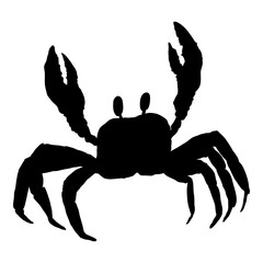 Crab Vector Black Silhouette Illustration