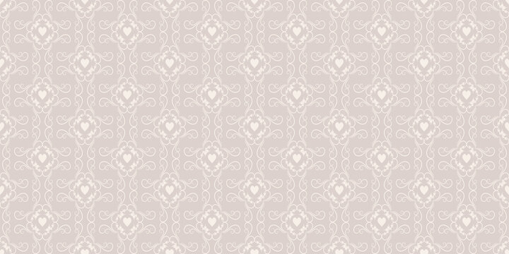Decorative background pattern with ornate ornament. Seamless wallpaper texture. Vector graphics