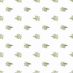 Seamless isolated pattern with hand drawn leaf branches and lemon fruit silhouettes. White background.