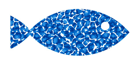vector illustration of a fish with water texture isolated on white