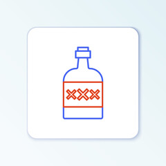 Line Tequila bottle icon isolated on white background. Mexican alcohol drink. Colorful outline concept. Vector.