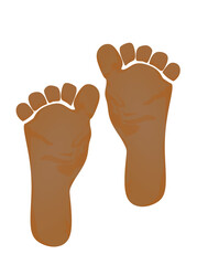 Bare foot print, vector illustration