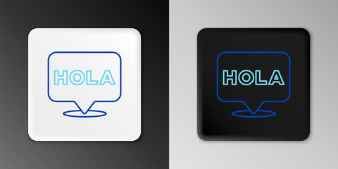 Line Hola icon isolated on grey background. Colorful outline concept. Vector.