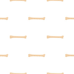 Spooky seamless pattern with beige bones simple silhouettes. Isolated print. White background.