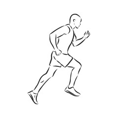 Vector illustration. Illustration shows a athlete. Running man. Sport. Athletics. running man vector sketch illustration