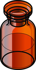 Plain brown reagent bottle half filled with some liquid.