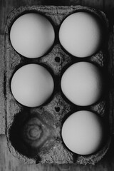 incomplete trey of eggs