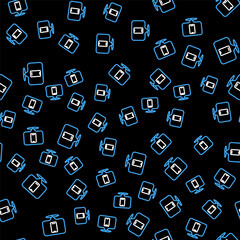 Line Phone repair service icon isolated seamless pattern on black background. Adjusting, service, setting, maintenance, repair, fixing. Vector.