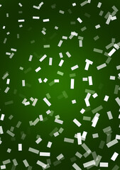 Background of scattered intersecting rectangles. A pattern of random particles, tiles, mosaics. Bright design element. Vector