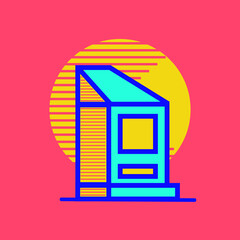 ding dong, old gaming machine, retro design vector art illustration