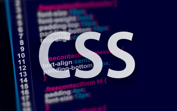 css code on dark background in code editor and word CSS