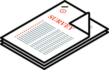 A stapled document - survey. - obrazy, fototapety, plakaty