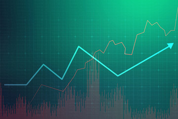 2d rendering Stock market online business concept. business Graph 
