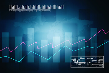 2d rendering Stock market online business concept. business Graph 
