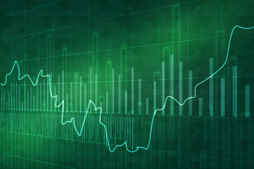 2d rendering Stock market online business concept. business Graph 
