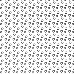 Hand-drawn doodle seamless pattern with hearts. Valentines day pattern heart drawing