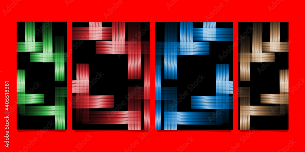 Wall mural set of abstract squares banner pattern. business design template. vector banner.