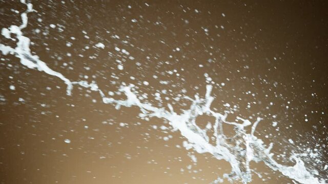 Super slow motion of Champagne splashes explosion with flying cork. Filmed on high speed cinema camera, 1000 fps