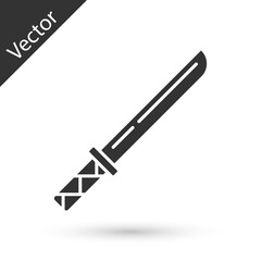Grey Traditional Japanese katana icon isolated on white background. Japanese sword. Vector.