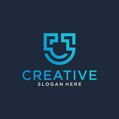 Fototapeta premium Initial U logo design inspiration