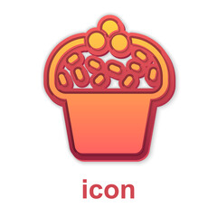 Gold Cake icon isolated on white background. Happy Birthday. Vector.