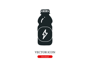 energy drink bottle vector icon.  Editable stroke. Symbol in Line Art Style for Design, Presentation, Website or Apps Elements, Logo. Pixel vector graphics - Vector