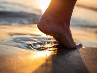 walking on the beach