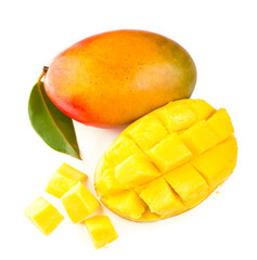 Mango leaf isolated on white background Clipping Path