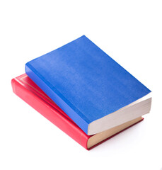 two bright books on a white background