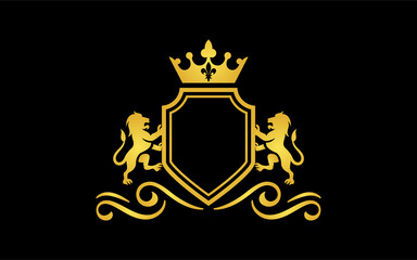 Luxury lion crest logo - royal lion vector template For Business, Community, Industrial, Foundation, Security, Tech, Services Company.