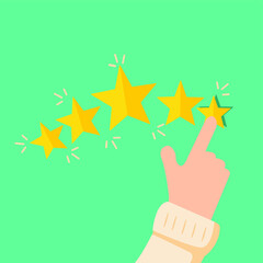 Customer feedback rating. Positive review on the Internet, rating of goods or services. Vector illustration