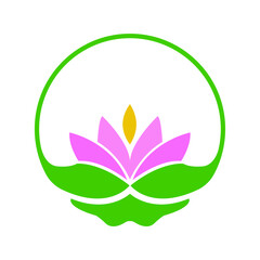 lotus icon on a white background, vector illustration
